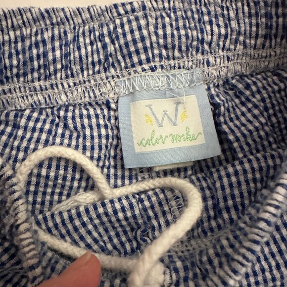 Blue/Red Seersucker Athletic Shorts Set Color Works/Funtasia Too 2T - Picture 2 of 5